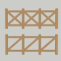 Wooden Fence With Crossed And Diagonal Slat Designs For Outdoor Use
