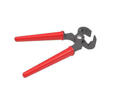 Professional Pliers Hand Tool With Red Ergonomic Handles And Steel Construction 3d model