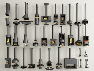 Different Types of Stylish Modern Fireplaces With Unique Design Features 3d model