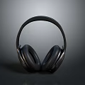 Black Wireless Over Ear Headphones For Computer Gaming And Music 3d model