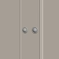 Cream White Cabinet Doors With Vertical Molding And Silver Round Knobs 3d model