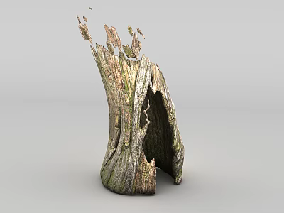 Natural Stone Wood Decorative Sculpture With Rustic Texture And Artisan Craftsmanship 3d model