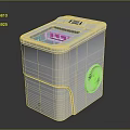 White Compact Washing Machine With Transparent Lid And Front Control Knob