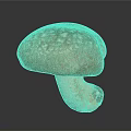 Fresh Brown Mushroom with White Spotted Cap and White Stem on Dark Background