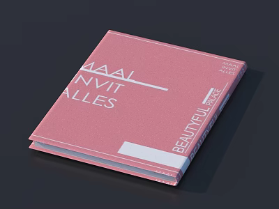 Pink Notebook With Stylish Cover Design And Beautiful Life Text Elements 3d model