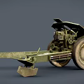 Vintage Military Field Artillery Weapon With Iron Barrel And Spoked Wheels