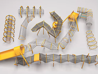 Modern Amusement Equipment Children's Activity Equipment Outdoor Expansion Physical Training Unpowered Facilities Obstacle Climbing 3d model