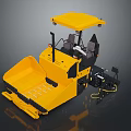 Yellow Road Roller With Driver Cabin Front Compaction Drum And Mechanical Parts 3d model