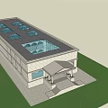 Classic Museum Architecture With Arched Doorways Stone Columns And Green Courtyard