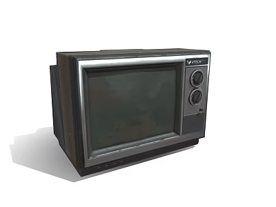 Modern TV black and white TV old TV 3d model