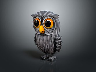 Modern owl grimace owl long-eared owl Wulin owl 3d model