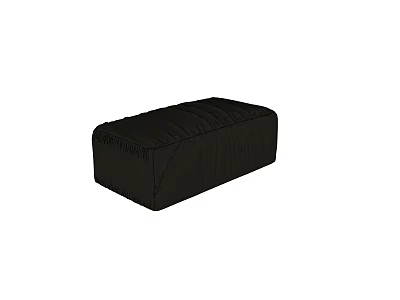 Black Upholstered Rectangular Ottoman with Soft Padded Seat and Stitched Surface 3d model
