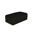 Black Upholstered Rectangular Ottoman with Soft Padded Seat and Stitched Surface 3d model