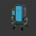 Cute Modern Commercial Equipment With Blue Display Screen Smiling Face Control Panel And Stand