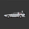 Vintage Silver Car With Gull Wing Doors And Roof Mounted Device Classic Design