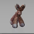 Pink Plush Rabbit Shaped Ottoman Furniture With Soft Texture For Kids Room