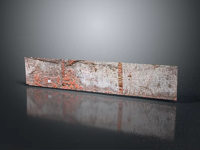 Architectural Wall Design Featuring Red Bricks Gray Concrete Peeling Texture And Industrial Vintage Style 3d model
