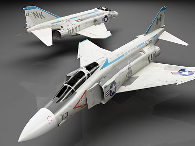 US Navy Military Fighter Jet Models With White Blue Red Markings And Detailed Design 3d model