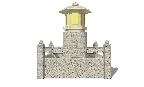 New Chinese Lawn Lamp Gabion Lamp 3d model