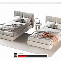 Modern single bedside table 3d model