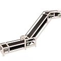 Inclined Conveyor Belt System With Metal Frame And Black Belt Surface For Industrial Use