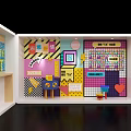 Colorful Interactive Play Space With Cartoon Wall Decor And Kids Furniture