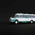 Vintage White And Green Bus With Classic Design And Large Windows