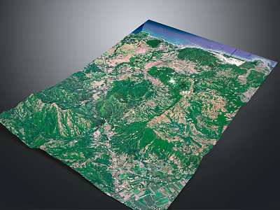 Lush Garden Landscape With Green Vegetation And Mountainous Terrain 3d model