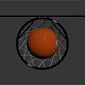 Sports Equipment Featuring Basketball Hoop With Yellow Backboard Black Rim White Net And Orange Ball