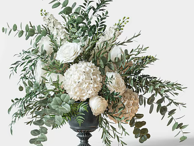 Jane Europe vase flowers 3d model