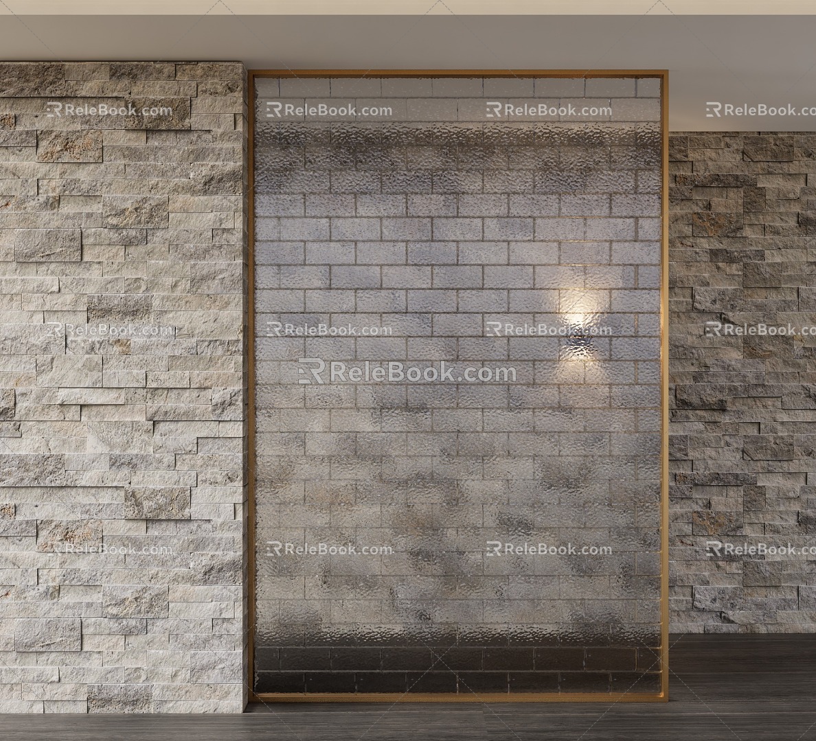 Glass brick partition 3d model