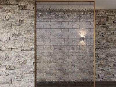 Glass brick partition 3d model