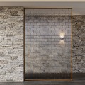 Glass brick partition 3d model