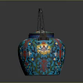 Vibrant Enamel Teapot With Intricate Floral Patterns And Decorative Handle