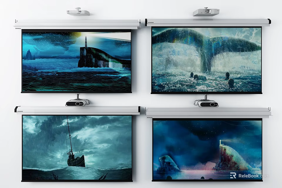 Projection Monitoring System With Real Time HD Security Surveillance Display Screens 3d model 