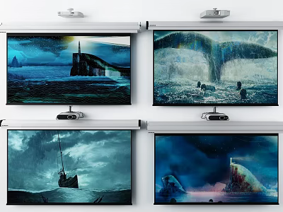 Projection Monitoring System With Real Time HD Security Surveillance Display Screens 3d model