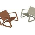 Modern Single Chair Design In Brown And Light Gray With Sleek Geometric Frame