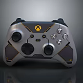Xbox Wireless Gaming Controller Silver Black Design With Gold Accents And Ergonomic Grip