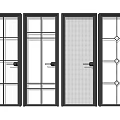 Modern Swing Doors with Various Glass Panel Patterns for Interior Design 3d model
