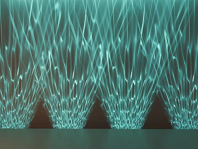 Blue String Like Decorative Lights With Soft Glow For Interior Ambient Decoration 3d model