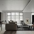 Modern Living Dining Room With Floor To Ceiling Windows Wooden Flooring And Minimalist Design