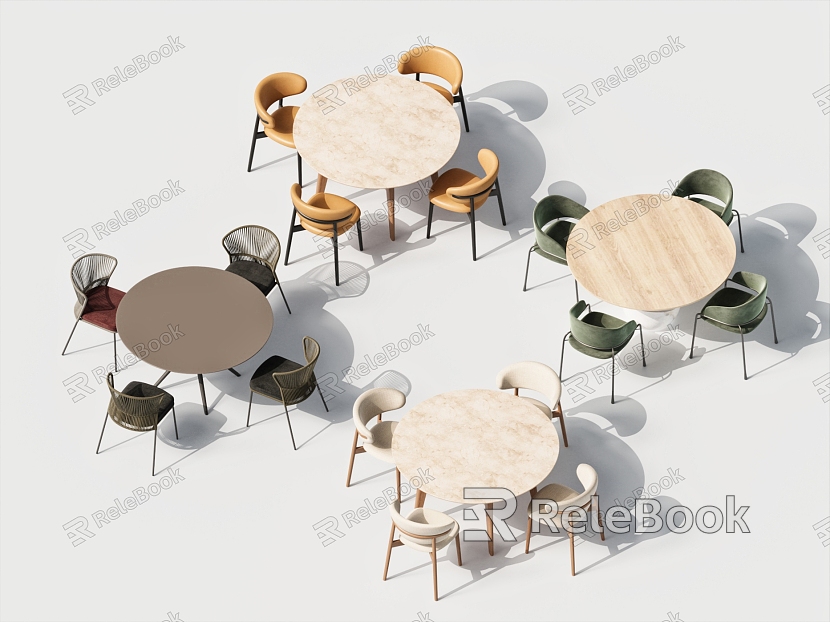 Modern Dining Table and Chair Combination Round Table and Chair Single Chair model