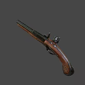 A pistol with a carved wire 3d model