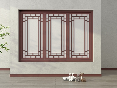 New Chinese-style Window Lattice Hollow Window model