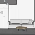 Modern Apartment Bedroom Interior With Wardrobe Washing Machine And Comfortable Bed Design