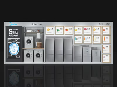 Midea Front Loading Washing Machine Series With Modern Design And Multiple Models 3d model
