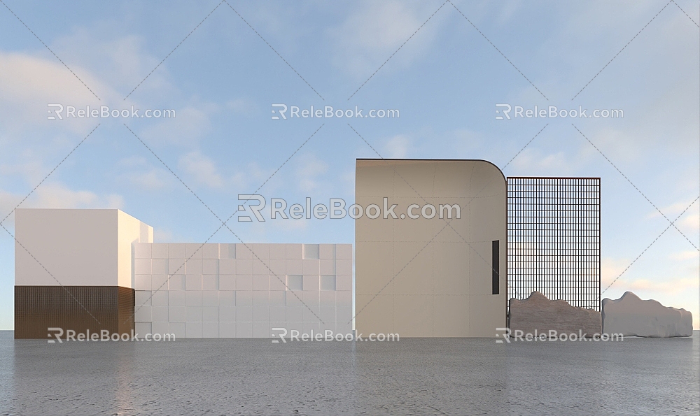 Background modeling wall 3d model