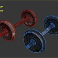 Pair Of Vintage Metal Dumbbells With Classic Weight Plates And Iron Bars For Home Fitness
