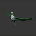 Decorative Pigeon With Blue Wings Red Feet White Head And Gray Background Floor Reflection
