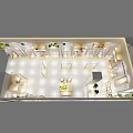 Modern Clothing Store Interior With Clothing Racks Apparel Display Shelves Green Plants Mirrors And Lighting